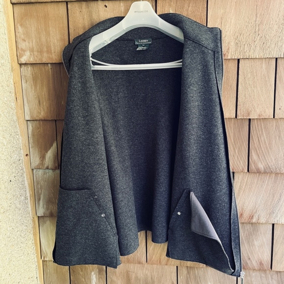 LAUREN Ralph Lauren Black/Gray Worsted Wool Blend Zip Up Jacket Size 2X - Picture 11 of 11